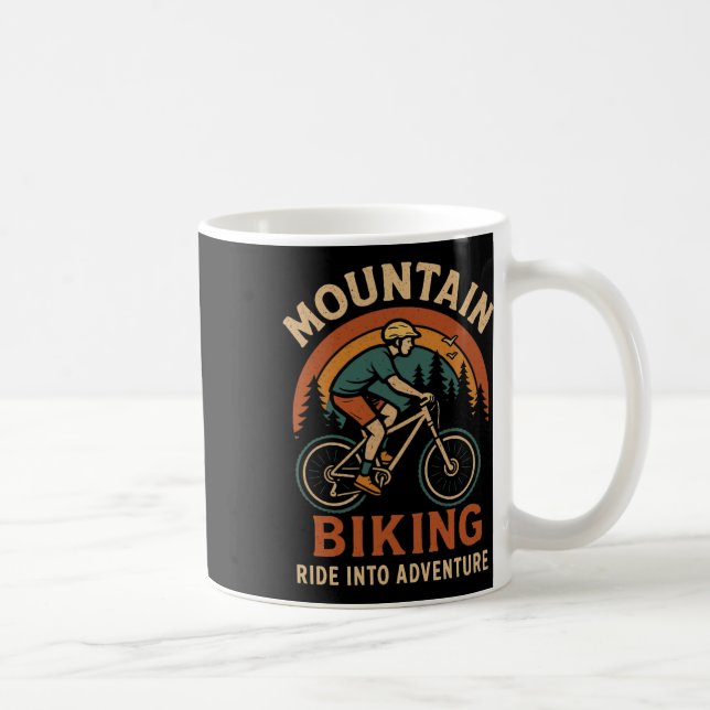 Mountain Biking Retro Adventure Graphic  Coffee Mug (Right)
