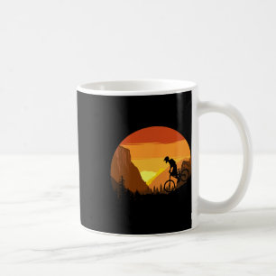 Mountain Biking Retro Sunset Trail Rider Coffee Mug