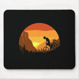Mountain Biking Retro Sunset Trail Rider  Mouse Pad