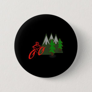 Mountain Biking Rider Climbing Scene  2 Inch Round Button