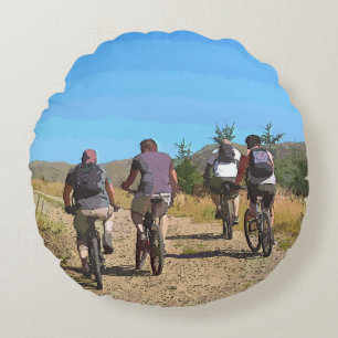 MOUNTAIN BIKING ROUND PILLOW