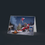 Mountain Biking Santa Christmas Card<br><div class="desc">1 of a series of 5 Santa mountain-biking Christmas cards. From photographer Laurence Crossman-Emms and mountain-biker Duane Walker.</div>