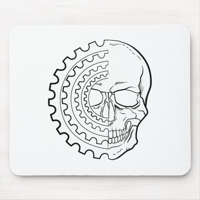 Mountain Biking Skull And Mtb Gear For Crazy Downh Mouse Pad (Front)