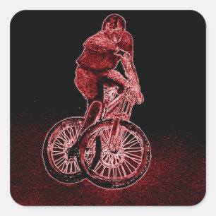 Mountain Biking Square Sticker