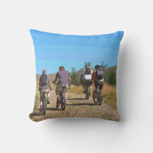 MOUNTAIN BIKING THROW PILLOW