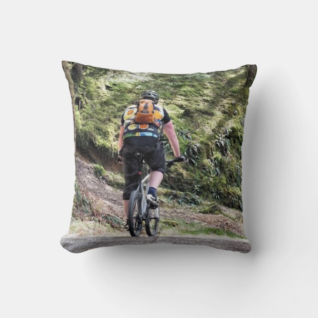 MOUNTAIN BIKING THROW PILLOW (Front)