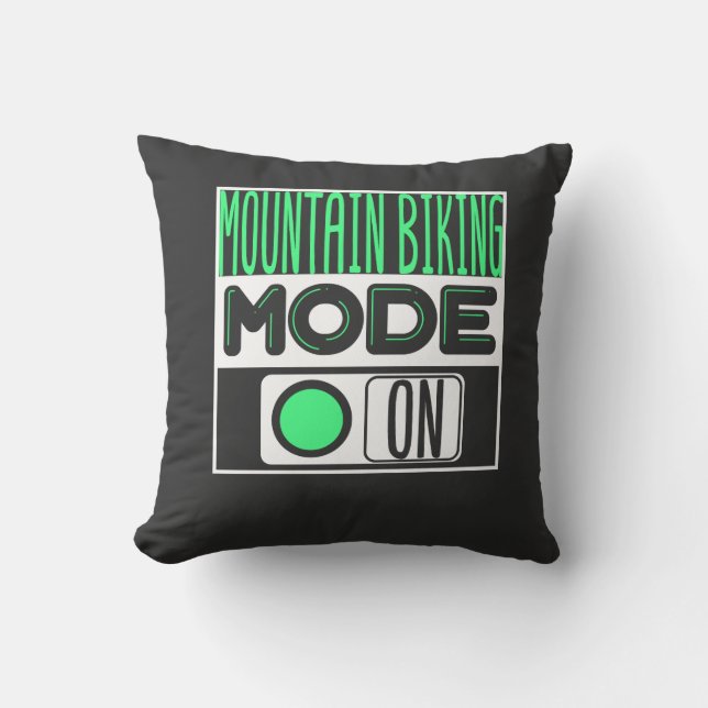 Mountain Biking Throw Pillow (Front)