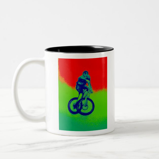 Mountain Biking Two-Tone Coffee Mug (Left)