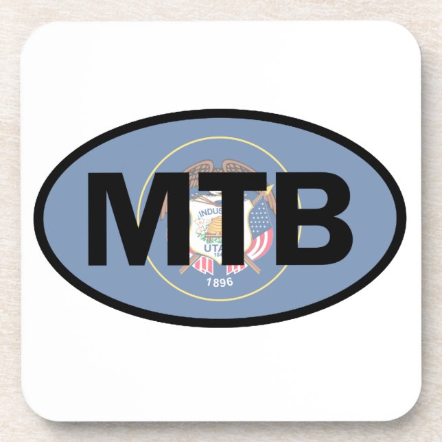 Mountain Biking Utah Flag Coaster (Front)