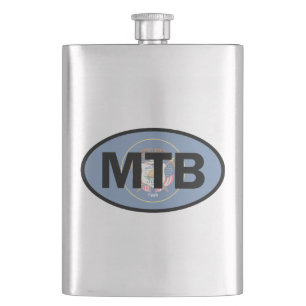 Mountain Biking Utah Flag Hip Flask