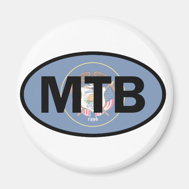 Mountain Biking Utah Flag Magnet (Front)