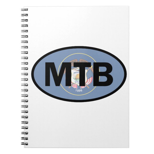Mountain Biking Utah Flag Notebook (Front)