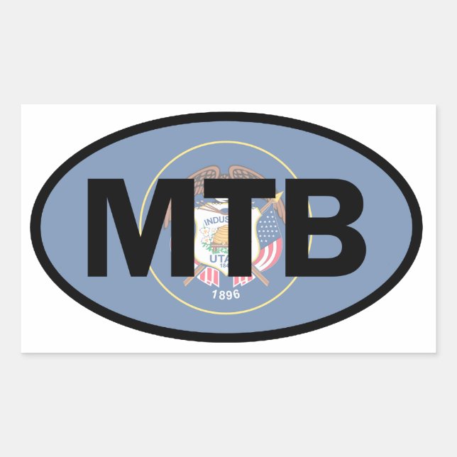 Mountain Biking Utah Flag Sticker (Front)