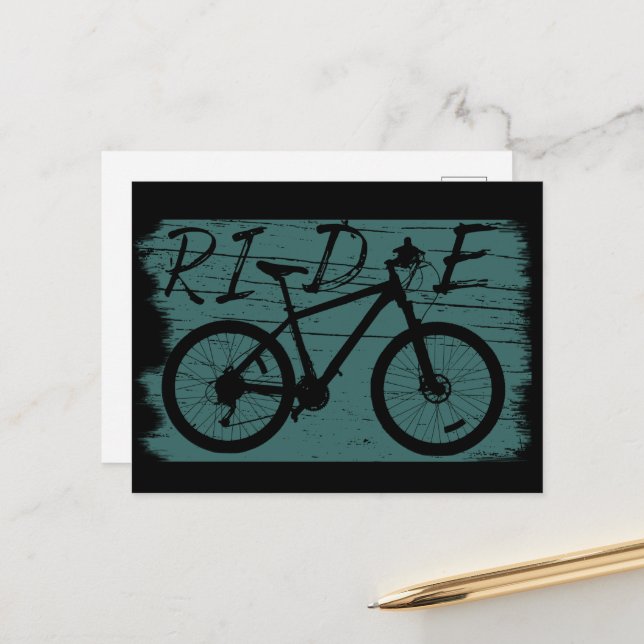 Mountain biking vintage holiday postcard (Front/Back In Situ)