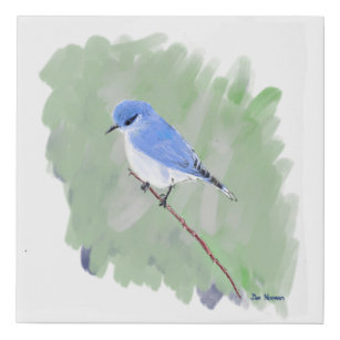 Mountain Blue Bird Faux Canvas Print