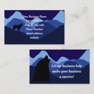 Mountain blue wolf 2 sided Business Card
