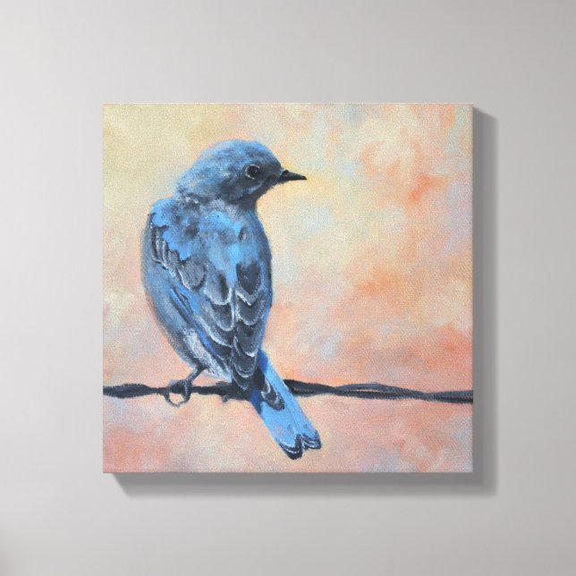 Mountain Bluebird Fine Art Wrapped Canvas (Front)