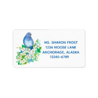 Mountain Bluebird Syringa White Watercolor Flowers