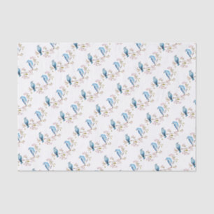 Mountain Bluebirds on Sakura Branch Tissue Paper