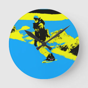 Mountain Boarding - Snowboarder   Round Clock