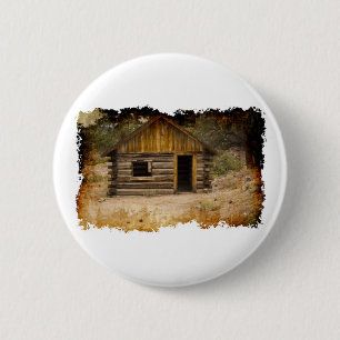 Mountain Cabin 2 Inch Round Button