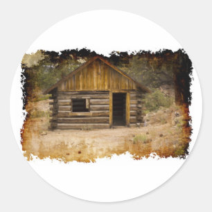 Mountain Cabin Classic Round Sticker