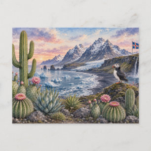 Mountain Cactus Botanical Cactuses Postcard
