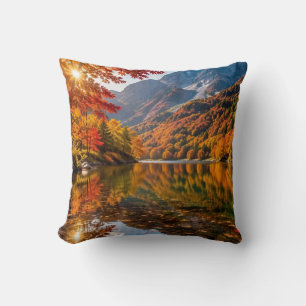 Mountain Calm in Fall Throw Pillow