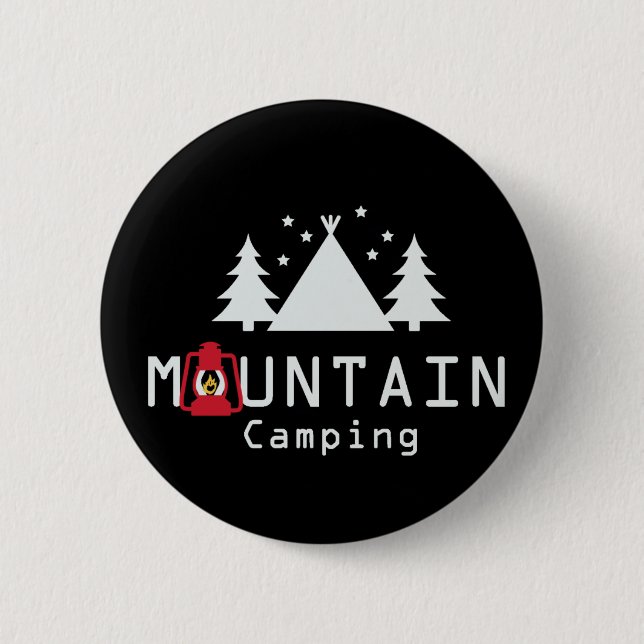 mountain camping 2 inch round button (Front)