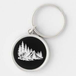 Mountain Camping Adventure Nature Keychain