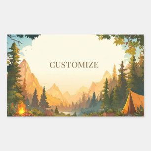 Mountain Camping Adventure – Outdoor Travel Art Sticker