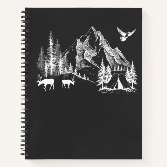 Mountain Camping Adventure Wilderness Nature Notebook (Front)