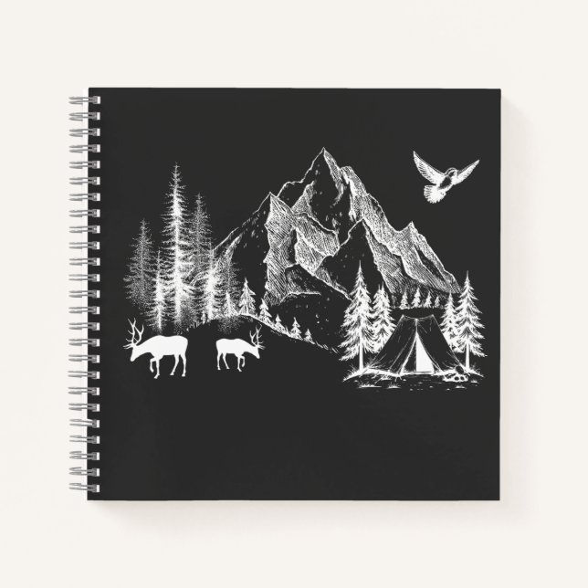 Mountain Camping Adventure Wilderness Nature Notebook (Front)