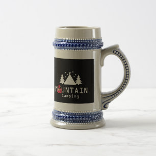 mountain camping beer stein