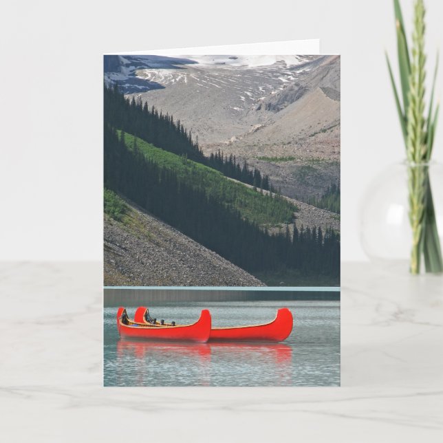 Mountain Canoes Blank Inside Greeting Card (Front)