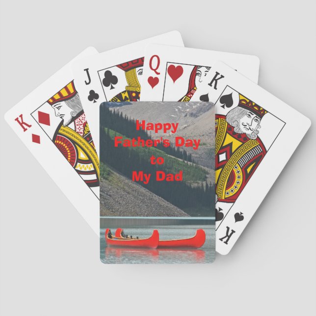 Mountain Canoes Father's Day Dad or Grandpa Playin Playing Cards (Back)