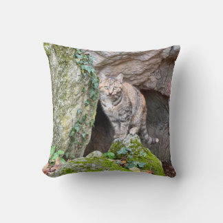 Mountain Cat Throw Pillow