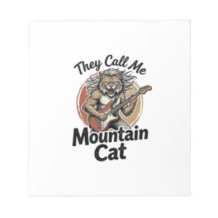 Mountain Cat Vintage Engraving Rock Graphic Tee_1 Notepad