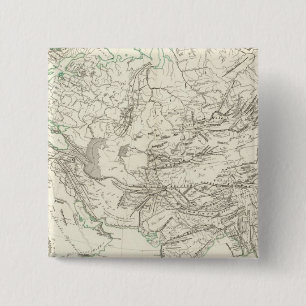 Mountain chains in Asia and Europe 2 Inch Square Button