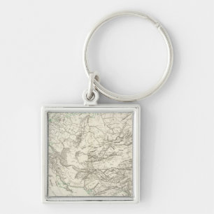 Mountain chains in Asia and Europe Keychain