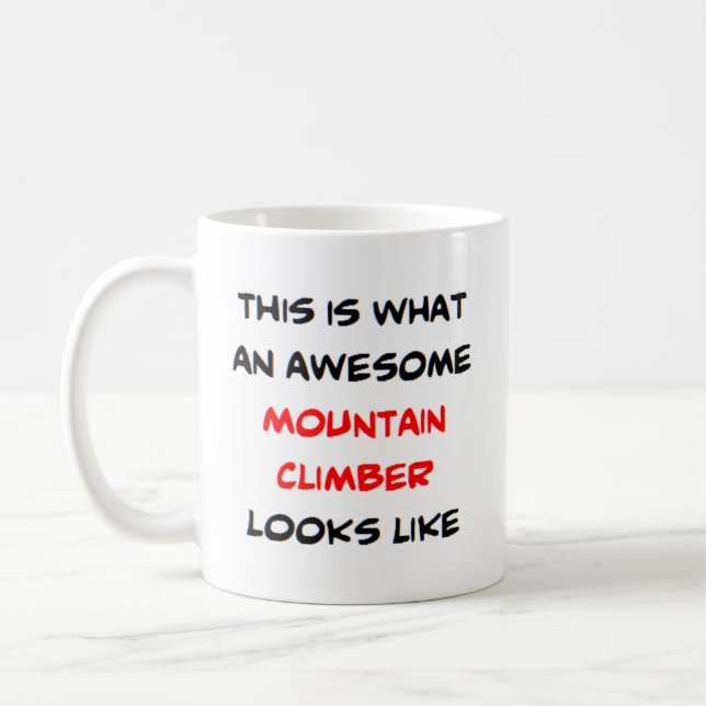 mountain climber, awesome coffee mug (Left)