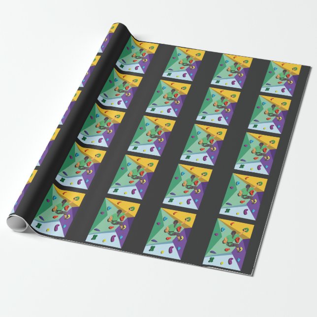 Mountain Climber boulder Adventure Bouldering Wrapping Paper (Unrolled)
