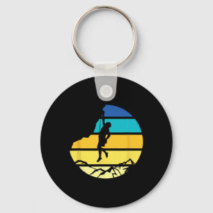 Mountain Climber Boulder Sports Hobby Retro Rock C Keychain