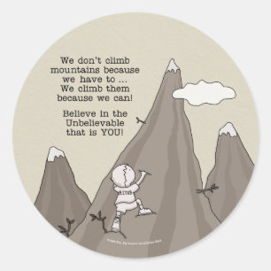 Mountain Climber Classic Round Sticker