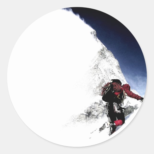 Mountain Climber Extreme Sports Classic Round Sticker (Front)