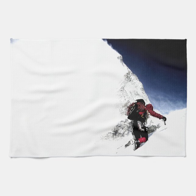 Mountain Climber Extreme Sports Kitchen Towel (Horizontal)