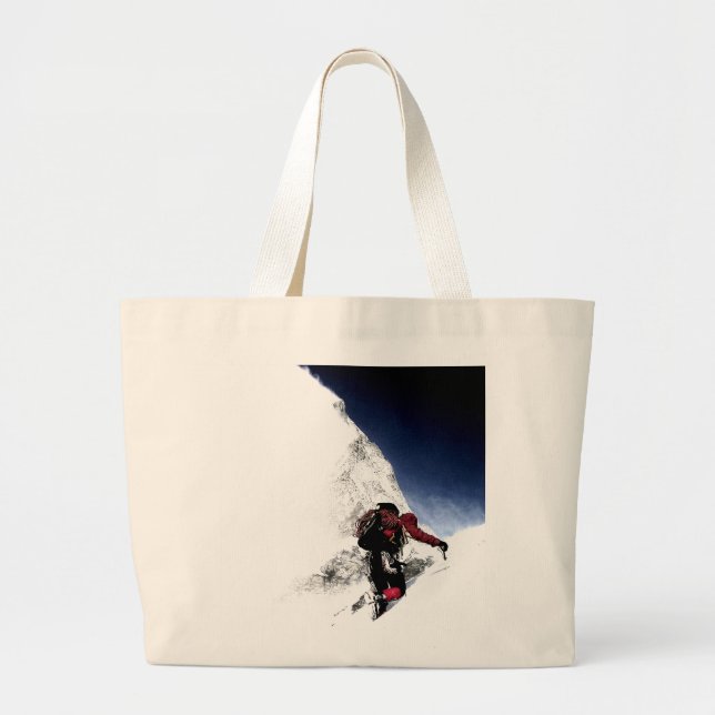 Mountain Climber Extreme Sports Large Tote Bag (Front)