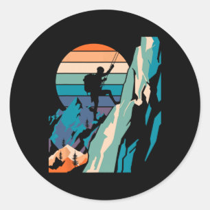 Mountain Climber Funny Rock Climbing Bouldering Me Classic Round Sticker