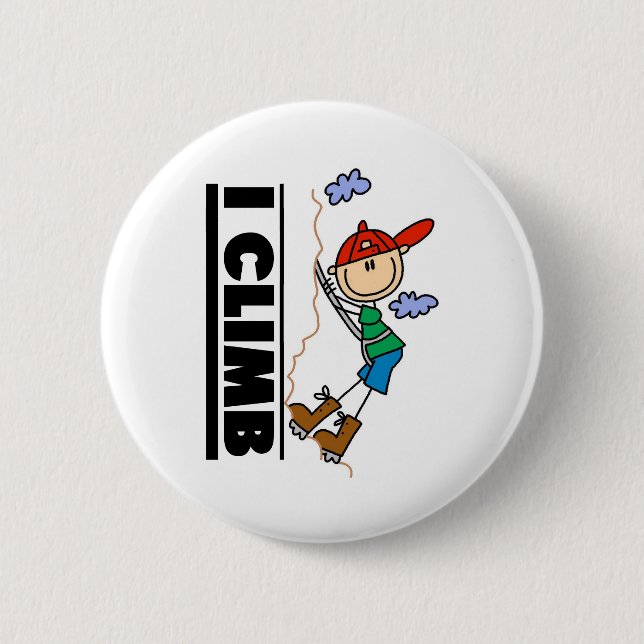 Mountain Climber I Climb  2 Inch Round Button (Front)