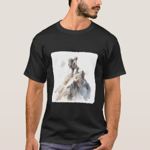 Mountain Climber Reaching Summit Mountaineering To T-Shirt